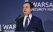 Prime Minister of Kosovo Albin Kurti speaks during the Warsaw Security Forum 2024 in Warsa...