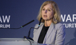 European Commission's Vice-President for Values and Transparency Vera Jourova speaks durin...