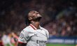 Tammy Abraham of AC Milan reacts after missing a chance during the UEFA Champions League 2...