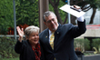 Alicia Barcena, Secretary of the Environment, accompanies Guatemalan President Bernardo Ar...