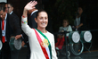 First female President of Mexico, Claudia Sheinbaum Pardo, leaves the inauguration ceremon...