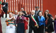 Outgoing Mexico's President Andres Manuel Lopez Obrador arrives at the inauguration ceremo...