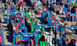 The container terminal production scene takes place in Lianyungang, Jiangsu Province, Chin...