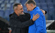 Franck Haise, coach of O.G.C. Nice, and Marco Baroni, coach of S.S. Lazio, are present dur...