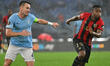 Patric of S.S. Lazio and Youssoufa Moukoko of O.G.C. Nice are in action during the UEFA Eu...