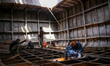 Workers are working in Dhaka shipyard, on April 20, 2016, in Dhaka, Bangladesh. 
