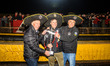 (From left to right) Tony Rice, Mark Lemon, and Robin Southwell hold the Premiership Troph...