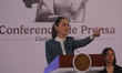 Claudia Sheinbaum Pardo, Mexico's first female president, speaks during a press conference...