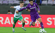 Riccardo Sottil of ACF Fiorentina controls the ball during  the Conference League match be...