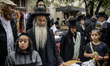 Orthodox Jewish pilgrims gather near the tomb of Rabbi Nachman to celebrate Rosh Hashanah,...
