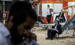 Orthodox Jewish pilgrims pray at the tomb of Rabbi Nachman while celebrating Rosh Hashanah...