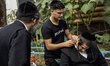 Ultra-Orthodox Jewish Hasidic pilgrims have haircuts on the eve of the Rosh Hashanah holid...