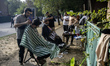 Ultra-Orthodox Jewish Hasidic pilgrims have haircuts on the eve of the Rosh Hashanah holid...