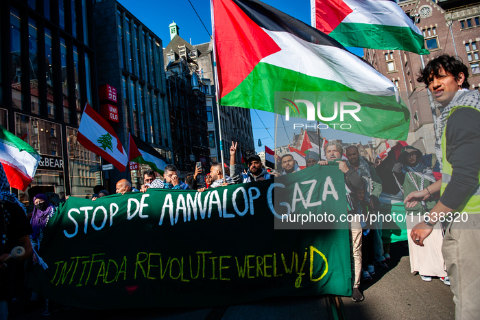 Global Day Of Action In Support Of Palestine, Held In Amsterdam.