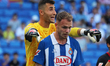 Dominik Greif and Irvin Cardona play during the match between RCD Espanyol and RCD Mallorc...