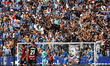 RCD Espanyol supporters attend the match between RCD Espanyol and RCD Mallorca during week...