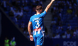 Sergi Gomez plays during the match between RCD Espanyol and RCD Mallorca in week 9 of LaLi...
