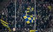 Supporters of RKC during the match between Utrecht and RKC at Stadium de Galgenwaard in Ut...