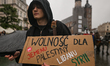 KRAKOW, POLAND - OCTOBER 5:Pro-Palestinian activists gather in Krakow's UNESCO-listed Old...