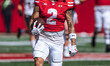 Wisconsin Badgers wide receiver Trech Kekahuna #2 outruns the Purdue Boilermakers defense...