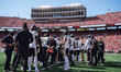 The Wisconsin Badgers play against the Purdue Boilermakers at Camp Randall Stadium in Madi...