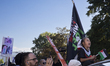 Hundreds gather during a pro-Palestinian rally as part of an international day of action n...