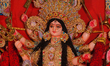 An adorned idol of the Goddess Durga is present during the Durga Puja festival at a pandal...