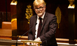 Marc Fesneau, President of the Les Democrates group, speaks during the motion of censure o...