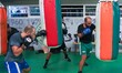 Athletes of Panathinaikos Boxing Club exercise in Athens, Greece, on October 9, 2024. 