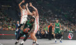 Mattias Lessor of Panathinaikos BC participates in the Euroleague basketball match between...