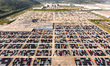 Vehicles parked at an automobile manufacturer are about to be shipped to the market in Nin...