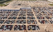 Vehicles parked at an automobile manufacturer are about to be shipped to the market in Nin...