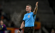 Referee Robert Jones officiates during the match between Netherlands U21 and Sweden U21 at...