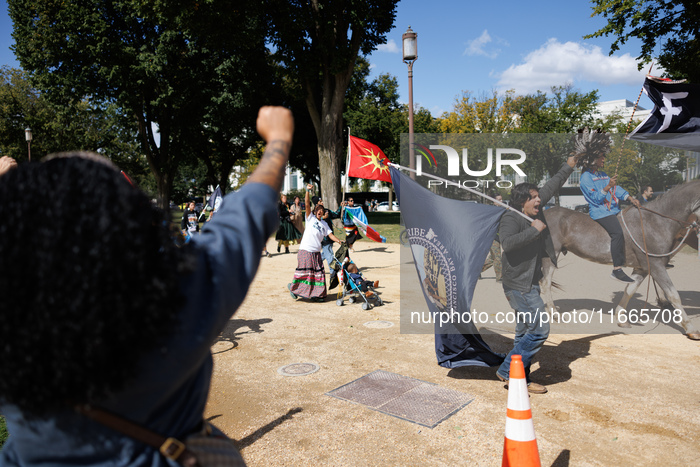 Indigenous Demonstrators Arrive To DC On Horseback