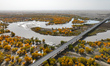 The photo taken on October 16, 2024, shows the autumn scenery of wetland populus euphratic...