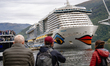 The AIDAnova cruise ship docked in the harbor of Flam, Norway, on September 17, 2024. Flam...