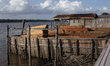 Wood is used to build the streets of the city of Afua, located at the mouth of the Amazon...
