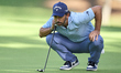 Pablo Larrazabal of Spain studies his shot on the 14th green on day one of the Estrella Da...