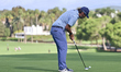 Pablo Larrazabal of Spain plays a shot on the 14th green on day one of the Estrella Damm N...