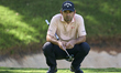 Fabrizio Zanotti of Paraguay studies his shot on the 14th green on day one of the Estrella...