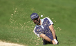 Francesco Laporta of Italy plays his shot out of a bunker on the 14th hole on day one of t...