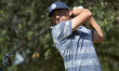 Marco Penge of England tees off on the 15th hole on day one of the Estrella Damm N.A. Anda...