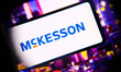 McKesson logo is screened on a mobile phone for illustration photo. Krakow, Poland on Octo...