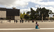 In Lisbon, Portugal, on October 17, 2024, a person walks on her knees near the chapel of t...