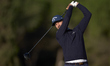 Jorge Campillo of Spain tees off on the 11th hole during the Estrella Damm N.A. Andalucia...