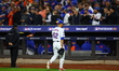 New York Mets starting pitcher Jose Quintana #62 leaves during the fourth inning in Game 4...