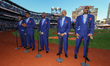 The Temptations sing the National Anthem on the field before Game 5 of a baseball NL Champ...