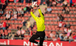 Paulo Gazzaniga of Girona FC stands before the LaLiga Hypermotion 2024 - 2025 match betwee...
