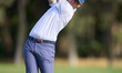 Sam Bairstow of England tees off on the 2nd hole on the third day of the Estrella Damm N.A...