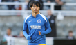 Kaoru Mitoma of Brighton and Hove Albion plays during the Premier League match between New...